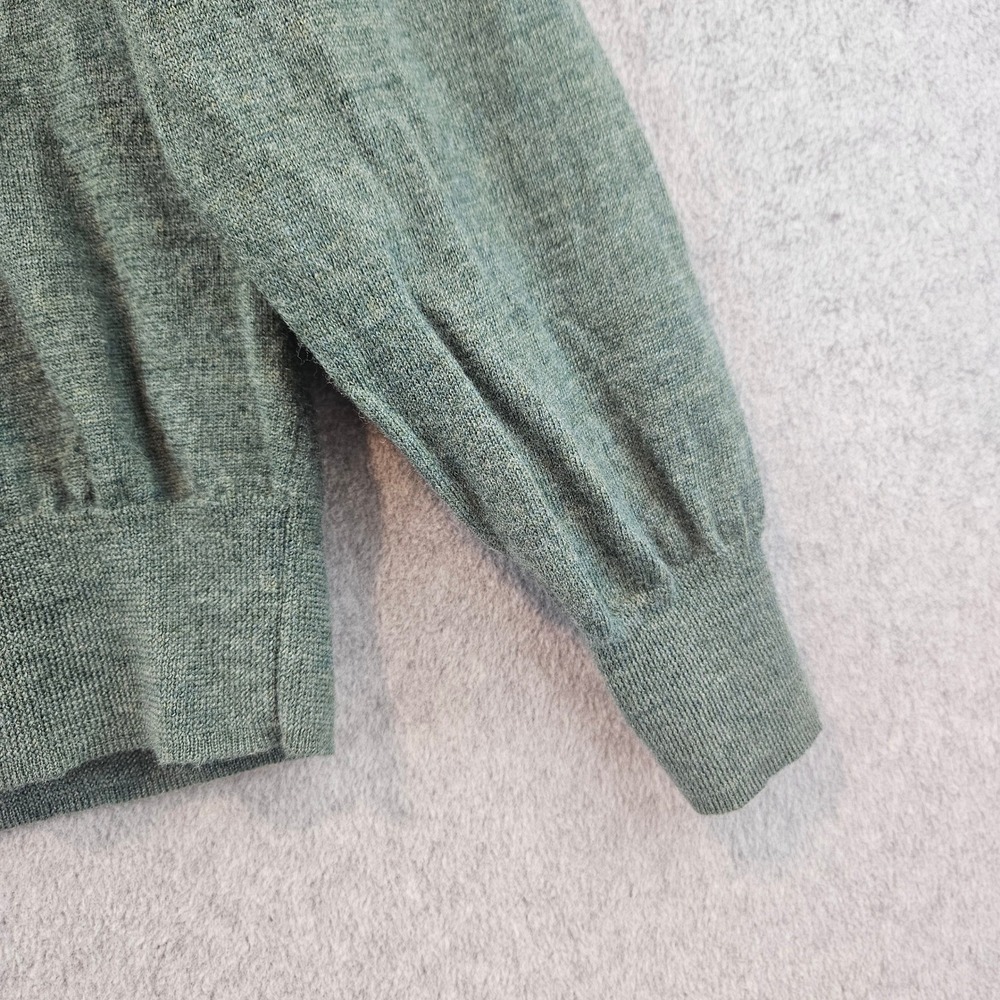 POLO GOLF LAUREN | Mens L Merino Wool V-Neck Sweater Sage Green Logo - Picture 5 of 10